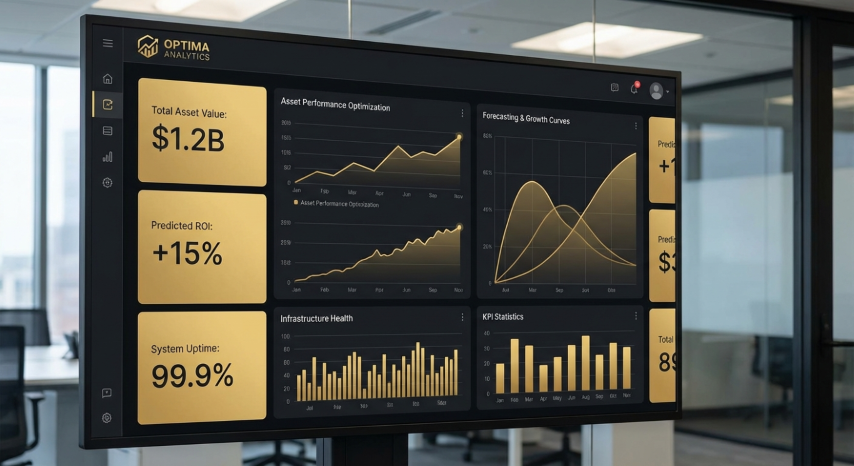 Asset performance and predictive analytics showing trend analysis and forecasting